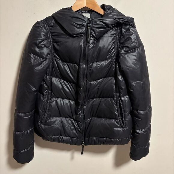 PINKO Down Puffer Coat in Black- Size 8 - Picture 1 of 10